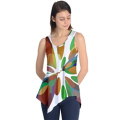 Colorful Abstract Flower Sleeveless Tunic by Valentinaart