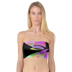Pink Abstract Flower Bandeau Top by Valentinaart
