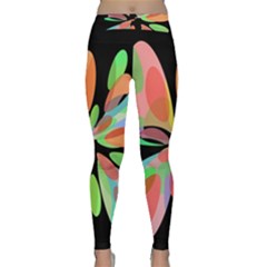 Colorful Abstract Flower Yoga Leggings by Valentinaart