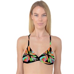 Colorful Abstract Flower Reversible Tri Bikini Top by Valentinaart