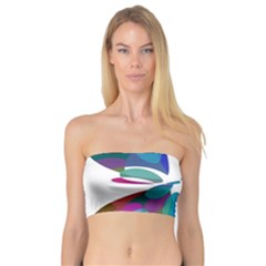 Blue Abstract Flower Bandeau Top by Valentinaart