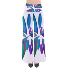 Blue Abstract Flower Pants by Valentinaart