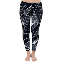 Gray Abstraction Winter Leggings  by Valentinaart