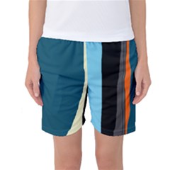 Colorful Lines  Women s Basketball Shorts by Valentinaart
