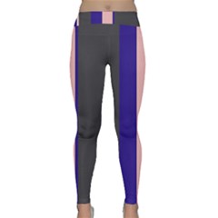 Purple, Pink And Gray Lines Yoga Leggings by Valentinaart