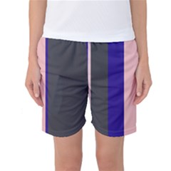 Purple, Pink And Gray Lines Women s Basketball Shorts by Valentinaart
