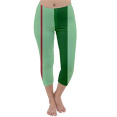 Green And Red Design Capri Winter Leggings  by Valentinaart
