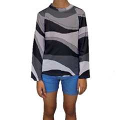 Black And Gray Design Kid s Long Sleeve Swimwear by Valentinaart