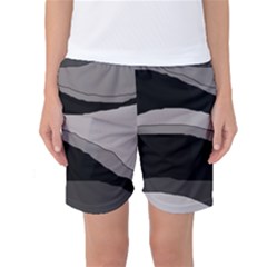 Black And Gray Design Women s Basketball Shorts by Valentinaart
