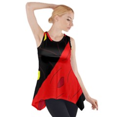 Red Abstraction Side Drop Tank Tunic by Valentinaart