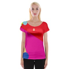 Colorful Abstraction Women s Cap Sleeve Top by Valentinaart