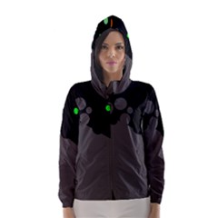 Colorful Dots Hooded Wind Breaker (women) by Valentinaart