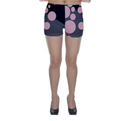 Pink Dots Skinny Shorts by Valentinaart