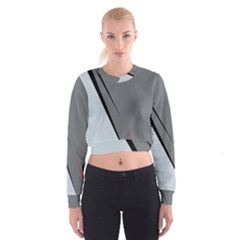 Elegant Gray Women s Cropped Sweatshirt by Valentinaart