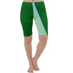 Green Design Cropped Leggings  by Valentinaart
