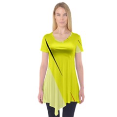 Yellow Design Short Sleeve Tunic  by Valentinaart
