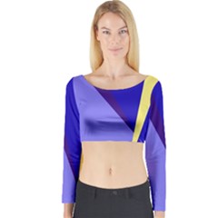 Geometrical Abstraction Long Sleeve Crop Top by Valentinaart