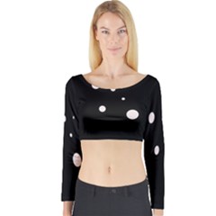 White Dots Long Sleeve Crop Top by Valentinaart