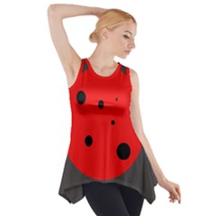 Red Circle Side Drop Tank Tunic by Valentinaart