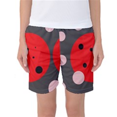 Red And Pink Dots Women s Basketball Shorts by Valentinaart