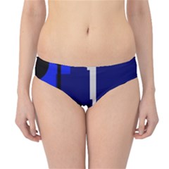 Blue Abstraction Hipster Bikini Bottoms by Valentinaart