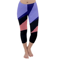 Purple And Pink Abstraction Capri Winter Leggings  by Valentinaart