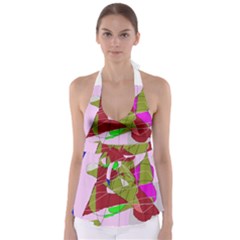 Flora Abstraction Babydoll Tankini Top by Valentinaart