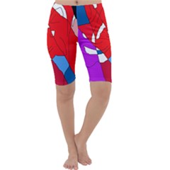 Colorful Abstraction Cropped Leggings  by Valentinaart