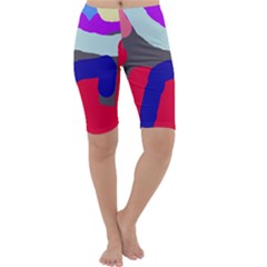 Crazy Abstraction Cropped Leggings  by Valentinaart