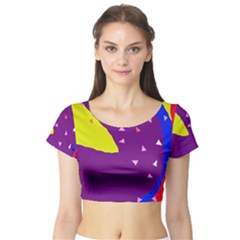 Optimistic Abstraction Short Sleeve Crop Top (tight Fit) by Valentinaart