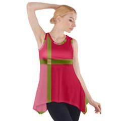 Red And Green Side Drop Tank Tunic by Valentinaart