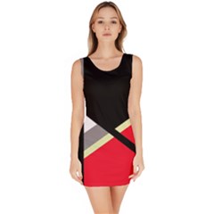 Red And Black Abstraction Sleeveless Bodycon Dress by Valentinaart