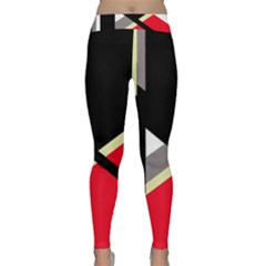Red And Black Abstraction Yoga Leggings by Valentinaart