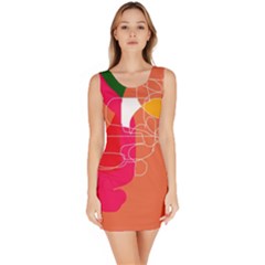 Orange Abstraction Sleeveless Bodycon Dress by Valentinaart