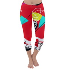Colorful Abstraction Capri Winter Leggings  by Valentinaart