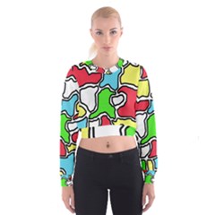 Colorful Abtraction Women s Cropped Sweatshirt by Valentinaart