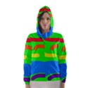 Rainbow abstraction Hooded Wind Breaker (Women) View1