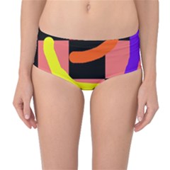 Multicolor Abstraction Mid-waist Bikini Bottoms by Valentinaart