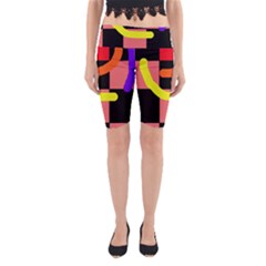 Multicolor Abstraction Yoga Cropped Leggings by Valentinaart