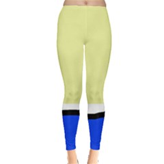 Yellow And Blue Simple Design Leggings  by Valentinaart