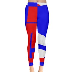 Blue, Red, White Design  Leggings  by Valentinaart