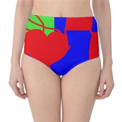 Abstract Hart High-waist Bikini Bottoms by Valentinaart