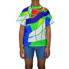 Colorful Abstraction Kid s Short Sleeve Swimwear by Valentinaart