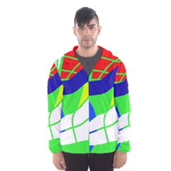 Colorful Abstraction Hooded Wind Breaker (men) by Valentinaart