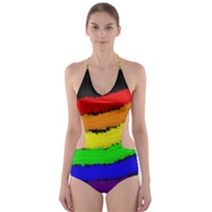 Rainbow Cut-out One Piece Swimsuit by Valentinaart