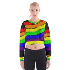 Rainbow Women s Cropped Sweatshirt by Valentinaart