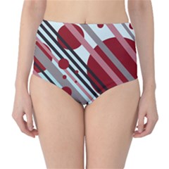 Colorful Lines And Circles High-waist Bikini Bottoms by Valentinaart
