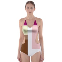 Colorful Abstraction Cut-out One Piece Swimsuit by Valentinaart