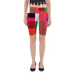 Colorful Abstraction Yoga Cropped Leggings by Valentinaart