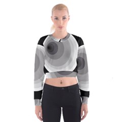 Gray Abstraction Women s Cropped Sweatshirt by Valentinaart